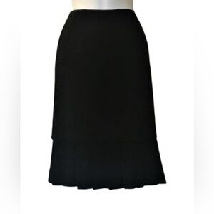 Carlisle Straight Skirt with Pleated Hem